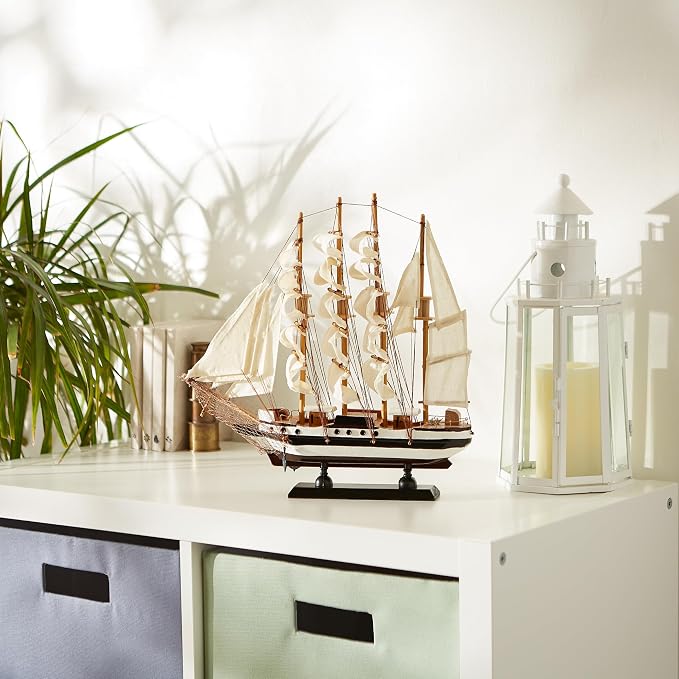 Zingz & Thingz Ahoy Collection Wooden Passat Ship Model, 13x2.75x12