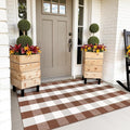 Buffalo Plaid Checkered Rug Fall Washable Outdoor Rug 3'x5' Front Door Mat | Small Porch Rug Carpet Cotton Door Mat Outside Entrance Autumn Layered Doormats for Patio Farmhouse Entryway Kitchen Foyer