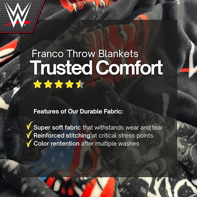WWE Cody Rhodes Main Event Champions Bedding Super Soft Throw Blanket, 70 in x 50 in, (Officially Licensed Product) By Franco