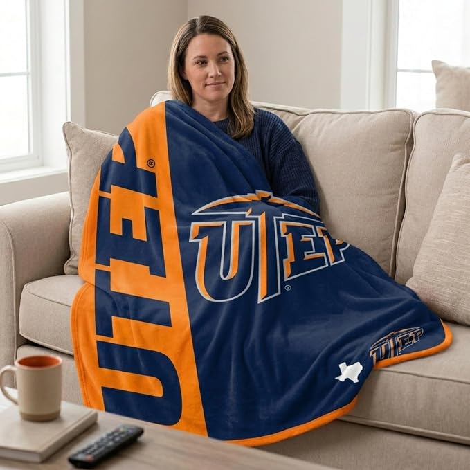 Proformance Home NCAA UTEP Miners Endzone Ultra Soft Tailgate Throw