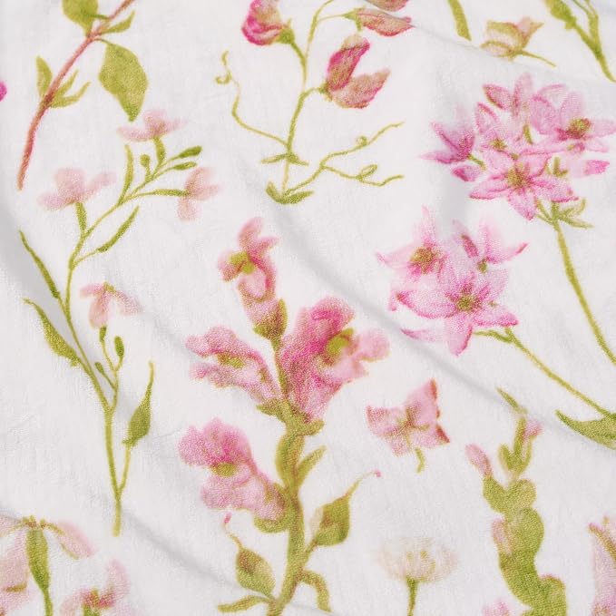 Oversized Plush Throw Blanket 60" x 70", Wild Fleurs Green