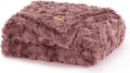 UGG Adalee Throw Blanket, Faux Fur Blanket, 50" x 70", Red Gooseberry | Sculpted Faux Fur, Lightweight, Cozy Warm & Ultra Plush, Hypoallergenic, Bedroom & Living Room Décor, Machine Washable