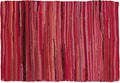 Ramanta Home 100% Cotton Hand Woven Chindi Rag Rug 2'x3' - Red, Recycled Reversible Rug, Boho Rustic Farmhouse Rugs for Living Room, Kitchen, Dinning Room Entryway Floor Mat - 24"x36"