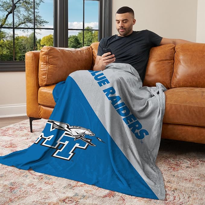 Northwest NCAA Silk Touch Throw Blanket, Ultra Soft Plush Polyester, Lightweight Warm Decorative Fan Gift, 46 x 60 in