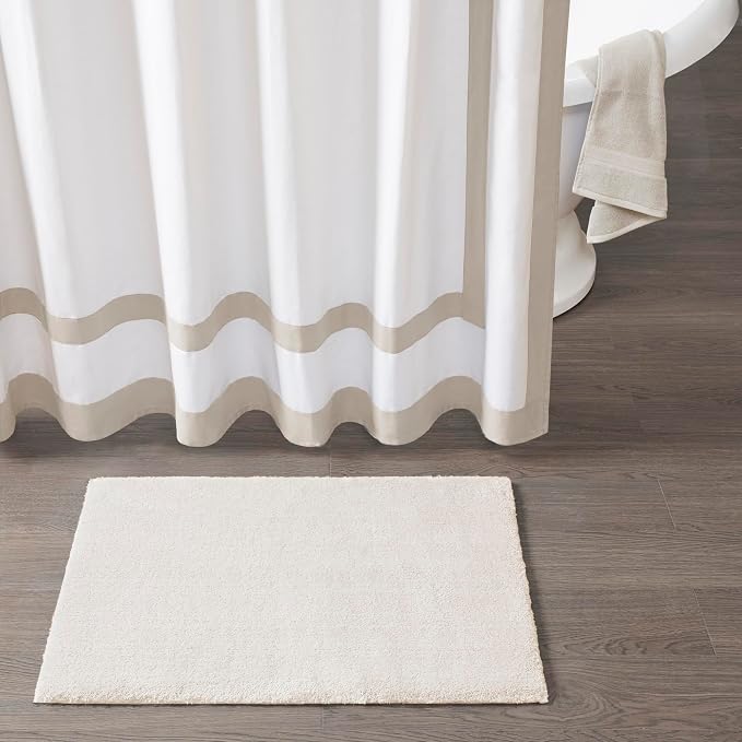 Madison Park Marshmallow Super Soft & Absorbent Bath Rug, 20 x 30, Cream | Non slip Backing, Spa Quality Luxurious Plush Bath Mat for Bathroom, Quick Dry, OEKO TEX