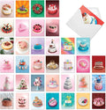 The Best Card Company - 36 Assorted Blank Notecards Bulk Box Set 4 x 5.12 Inch with Envelopes (36 Designs, 1 Each) Friendship Birthday Card Variety Pack - Cakes for All Seasons AM7074OCB-B1x36