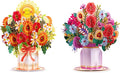 Paper Love HugePop Flower Bouquet Pop Up Cards 2 Pack - Includes 1 Happy Bouquet and 1 Harmony Bouquet, Gift For Mothers Day, Birthday, Valentines Day, All Occasions - Jumbo 10" x 14" Card