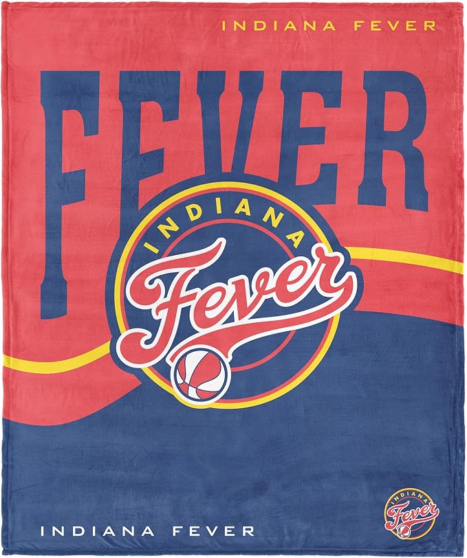 Northwest WNBA Indiana Fever Waves Silk Touch Throw Blanket, 40x50 inches