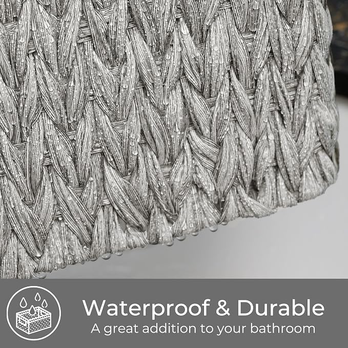 GRANNY SAYS Wicker Storage Basket for Shelves, Waterproof Wicker Basket for Organizing, Woven Basket for Shelves, Decorative Basket for Living Room, Grey