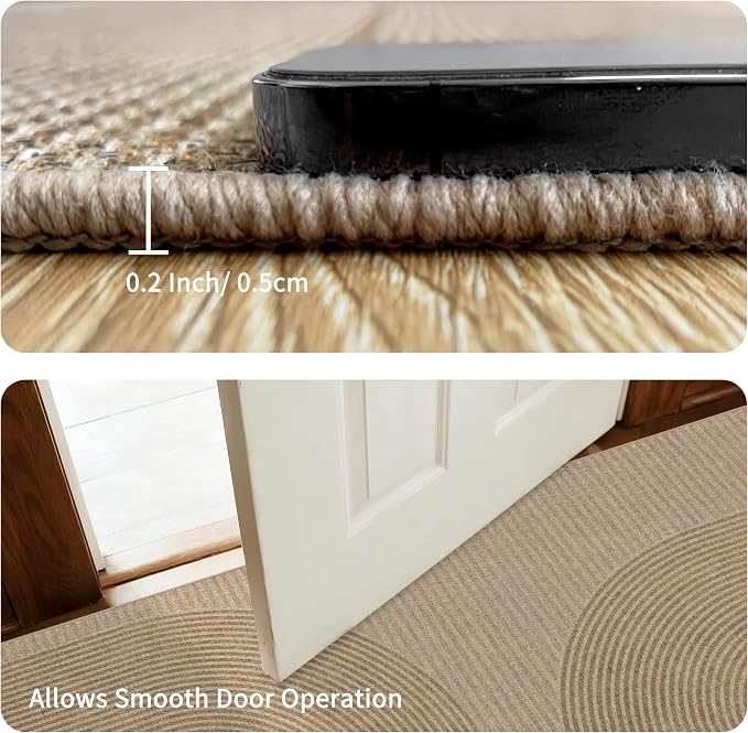 Easy Jute Rug for Pet Homes: 5x7 Outdoor Rug - Geometric Arch Pattern | Washable Design Cuts Your Cleaning Time by 75% and Maintain Shape and Texture after 50 Washes