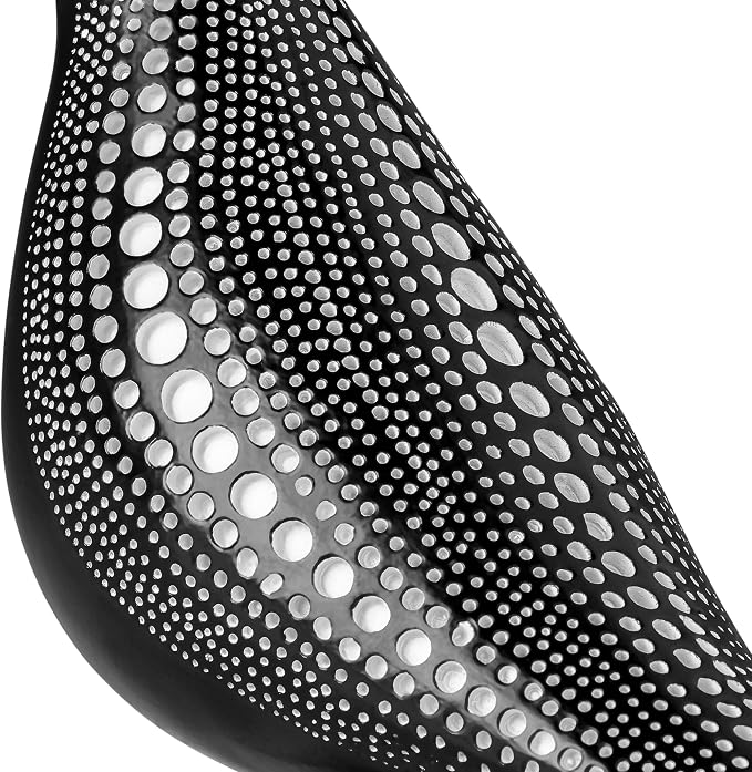 Torre & Tagus 6" Standing Bird Statue for Home Decor & Office Decoration, Black Finish with Indented White Polka Dots for Indoor Book Shelf, Entryway Console, Bedroom & Wedding Gift (Debossed Bird)