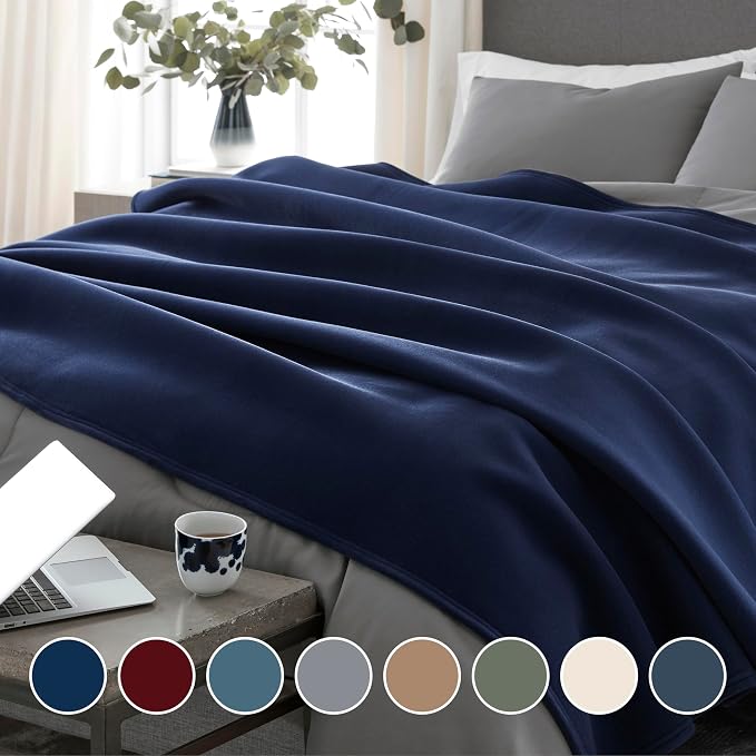 Vellux Original Blanket, Queen Size, 90x90, Navy | Soft Nylon Insulated, Lightweight, Machine Washable, All Season, Pet Friendly, Wont Pill or Lint
