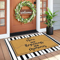 2 Pcs Coir Door Mat Welcome Mats for Front Door Porch Black White Layering Rug for Outside Entrance Non Slip New Home Area Rugs for Outside Patio Housewarming Gift Idea for Family Friends 23.6"x35.4"