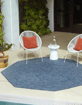 Unique Loom Outdoor Solid Collection Area Rug (5' Octagon Blue/Navy Blue)