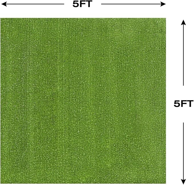 XLX TURF Green Fake Grass Square Outdoor Rug 5FT X 5FT, Artificial Turf Carpet for Balcony, Patio, Yard, Large Pets Dogs Grass Pee Pad