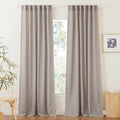 RYB HOME Linen Texture Sheer Curtains 90 inches, Rustic Style Solid Semi Sheer by RYBHOME
