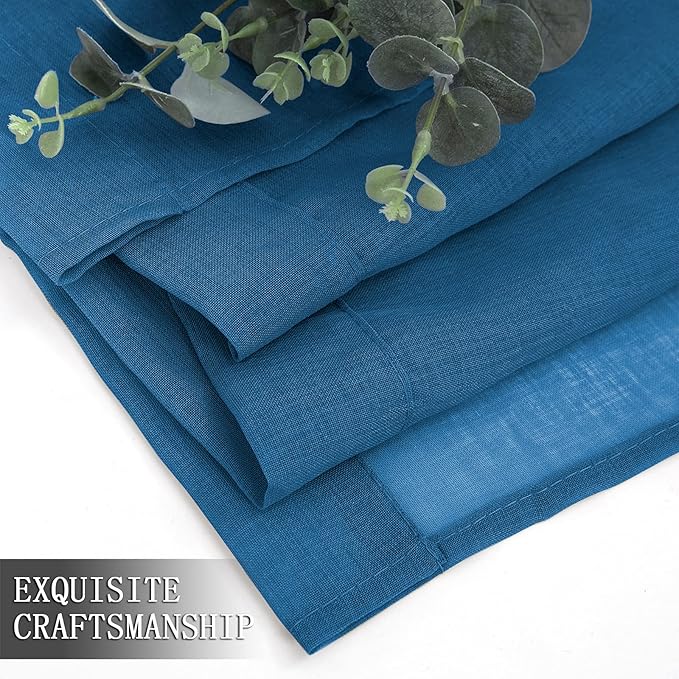 Tollpiz Sheer Curtain Linen Textured Bedroom Curtains Sheer Light Filtering Rod - Image 7