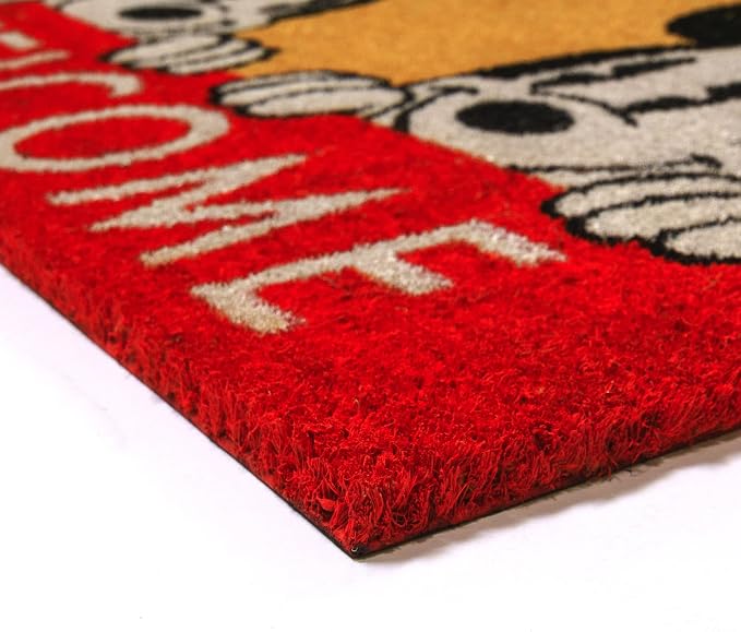 Gertmenian Disney Mickey Mouse Coir Doormat - 2x3 Welcome Mat (2-Pack), Ideal for High Traffic Areas in Front Door, Garage, Entryway - Retro Mickey & Minnie, Multi, 47320