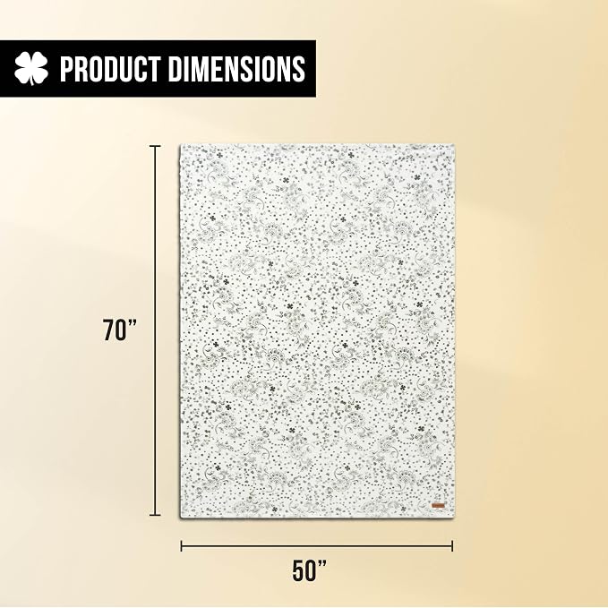 Lucky Brand 50" x 70" Plush Throw Blanket, Bandana White Blanket for Sofa or Bed