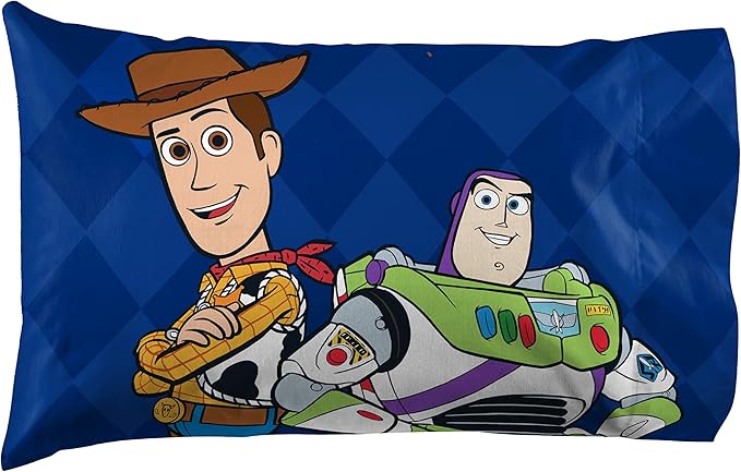 Disney Toy Story Woody Full Size Comforter Set 5 Piece Kids Bedding, Blue | Buzz Jessie, Bed in a Bag, Comforter Sheets Pillowcases, Official Product, Soft Microfiber, Machine Washable, Kids Gift