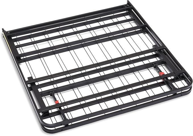 Amazon Basics Foldable Metal Platform Bed Frame with Storage, Sturdy Steel Support, No Box Spring Needed, 14-inch High, Tool-Free Setup, Twin Size, Black