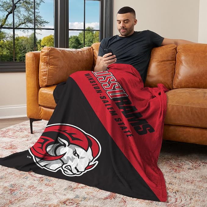 Northwest NCAA Silk Touch Throw Blanket, Ultra Soft Plush Polyester, Lightweight Warm Decorative Fan Gift, 46 x 60 in