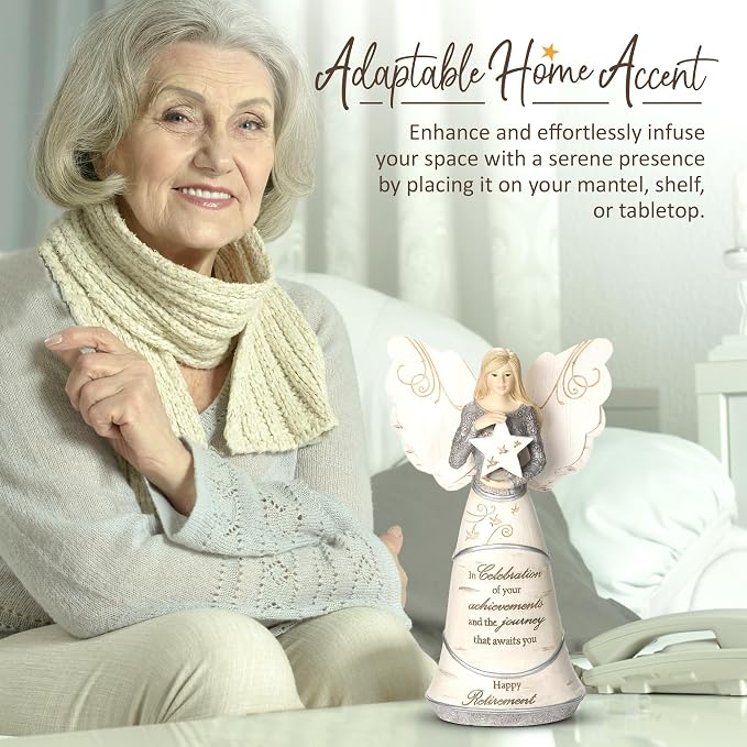 Pavilion Gift Company 82375 Celebration of Retirement Angel Figurine, 6-1/2"