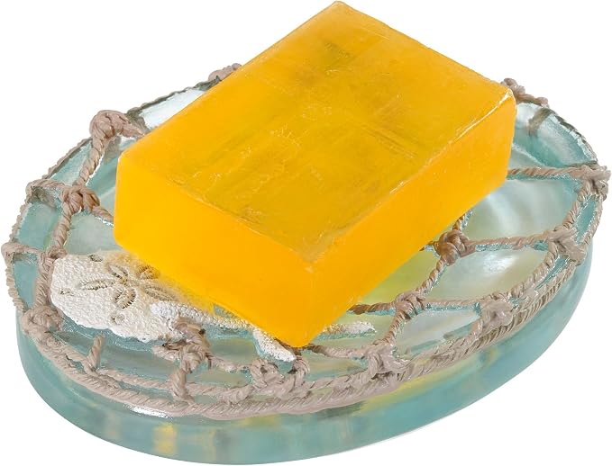 Avanti Linens - Soap Dish, Resin Countertop Soap Holder, Beach Inspired Bathroom Accessories (Seaglass Collection)