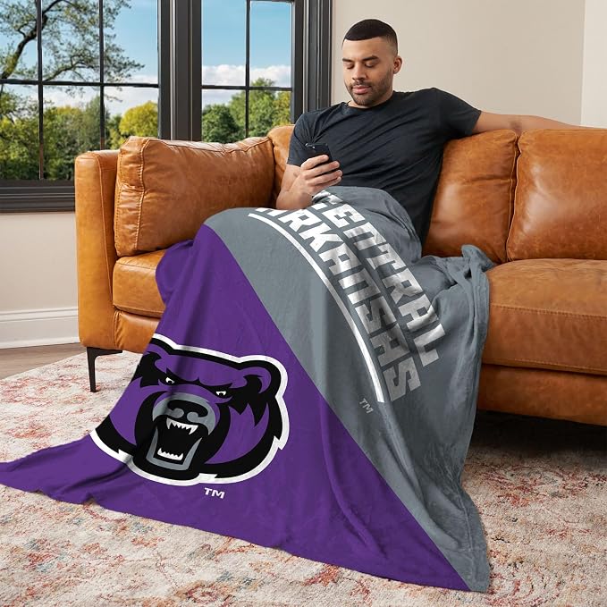 Northwest NCAA Silk Touch Throw Blanket, Ultra Soft Plush Polyester, Lightweight Warm Decorative Fan Gift, 46 x 60 in
