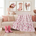 Oversized Plush Throw Blanket 60" x 70", Boots and Bows