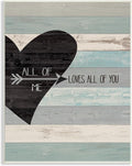 Distressed Heart Love Phrase, 10 x 15 Inch Mounted Print on Wall Plaque