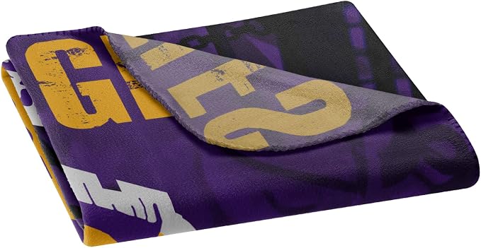 NORTHWEST NBA Los Angeles Lakers Fleece Throw Blanket, 50 x 60 Inches, Hard Knocks Design, Soft and Comfortable Fan Blanket,(Pack of 8)