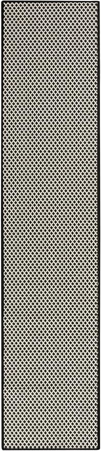 Nourison Home Courtyard Black White 2'2" x 8' Area Rug - Easy Clean, Non Shedding, Bed Room, Living Room, Dining Room, Kitchen (8' Runner)