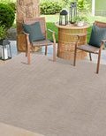 Unique Loom Outdoor Solid Collection Area Rug (7' 10" Square Beige/Ivory)