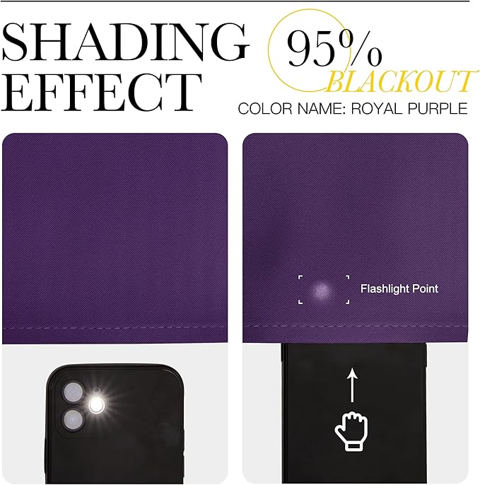 NICETOWN Purple Blackout Curtains 96 inches Long, Niose Reducing and Thermal Insulated Room Darkening Curtains for Girls Bedroom Living Room Window Decoration (55 inches Wide, 2 Panels)