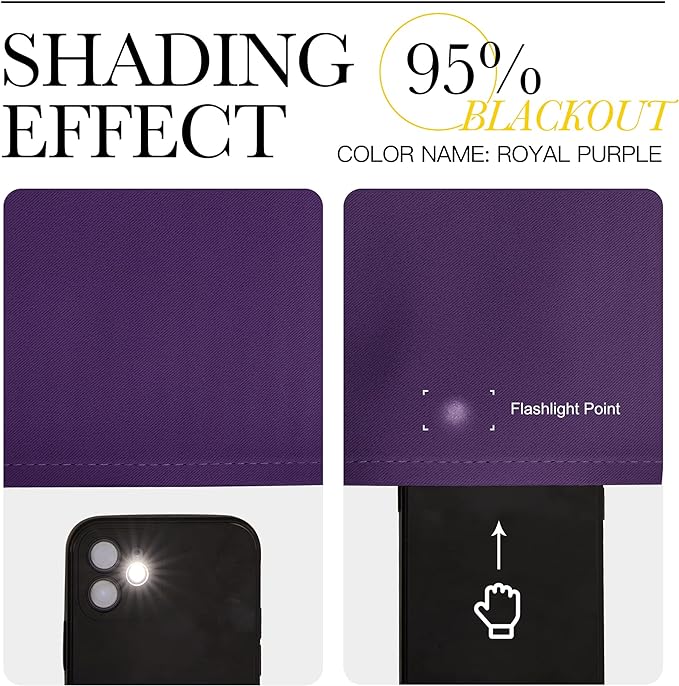 NICETOWN Blackout Curtains Drapery Panels - Window Treatment Royal Purple Blackout Drapes for Bedroom/Living Room Window, 52 inches Wide X 45 inches Long, 2 Panel Set