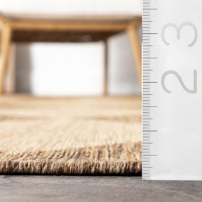 nuLOOM Outdoor Performance Collection Sabina Brown/Ivory, 2' x 8', Soft and Cozy, High Traffic, Stain Resistant, Easy Clean, Durable Runner for Indoor/Outdoor Patio, Deck, Porch, Garden, Courtyard