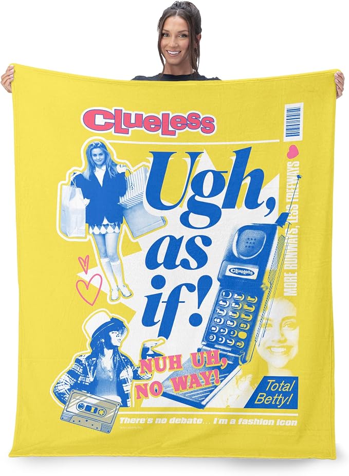 Northwest Paramount Clueless Ugh As If Silk Touch Throw Blanket, Cozy for All Seasons, Lightweight for Couch, Sofa, Boys Girls Bedding, 50x60 Inches