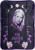 Silver Buffalo Buffy the Vampire Slayer Moon, Fleece Throw Blanket, 45x60in | The Chosen One, Phases, Soft and Cozy, 180 GSM