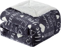 Elegant Comfort Luxury Valentine’s Day Sherpa Throw Blanket Ultra-Soft Cozy Velvet Pink Hearts Fleece Throw-Micromink Sherpa for Her, Wife, Girlfriend, Sherpa Reversible Blanket-LoveYouGray