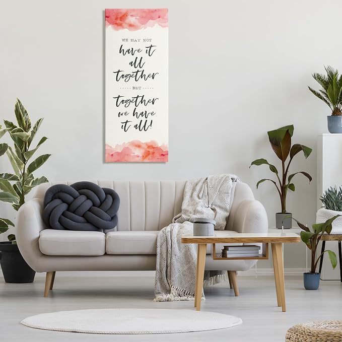 Stupell Industries 'Romantic Phrase with Blush Watercolor', Canvas Art, 20 x 48 Inches, Easy to Hang and Sturdy, Made in USA, by Stephanie Workman Marrott | Stupell Industries | 20 x 48 Inches, Easy to Hang and Sturdy, Made in USA, by Stephanie Workman...