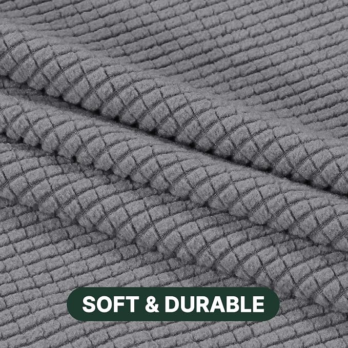H.VERSAILTEX Stretch T Cushion Chair Sofa Slipcover T Cushion Covers for Living Room Armchair Couch Cover T Cushion Slipcover Seat Cover with Elastic Bands Thicker Jacquard Fabric, Dove