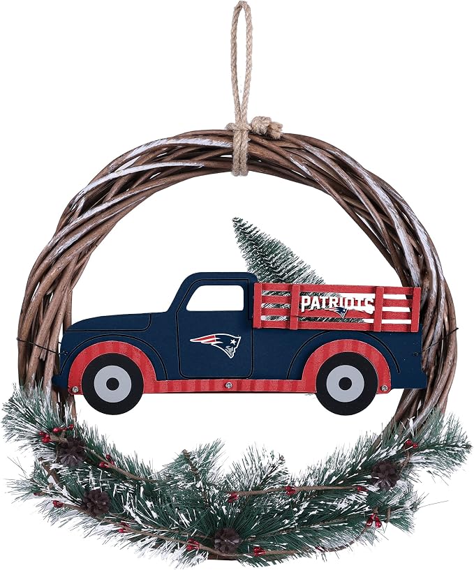 FOCO NFL Unisex-Adult NFL Team Logo Holiday Wreath with Truck
