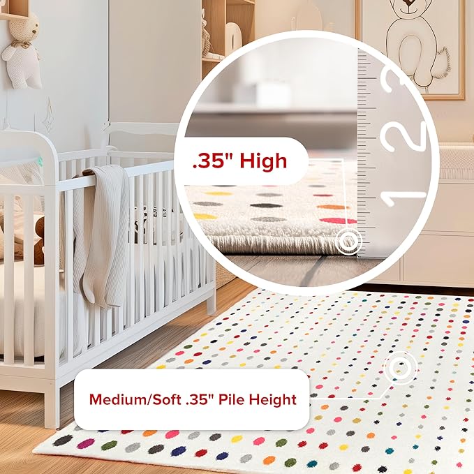 nuLOOM Dorie Multicolor Polka Dot Power Loomed Area Rug, 9' x 12' | Nuloom Dorie Polka Dot 9' x 12' Area Rug for Living Room Bedroom Dining Room, Multicolor