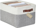 DECOMOMO Storage Bins, Large Fabric Storage Baskets for Shelves 1 Pack | 15 x 11 x 9.5 inches Decorative Linen Closet Organizers (Grey & White)