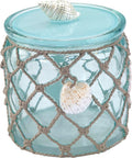 Avanti Linens - Covered Jar, Resin Countertop Organizer, Beach Inspired Bathroom Accessories (Seaglass Collection)