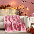 Betsey Johnson - Blanket, Buttery-Soft Throw Blanket for Couch or Bed, Boldly Plush & Oversized Bedding (Yoga Skeleton Pink, 50" x 70")
