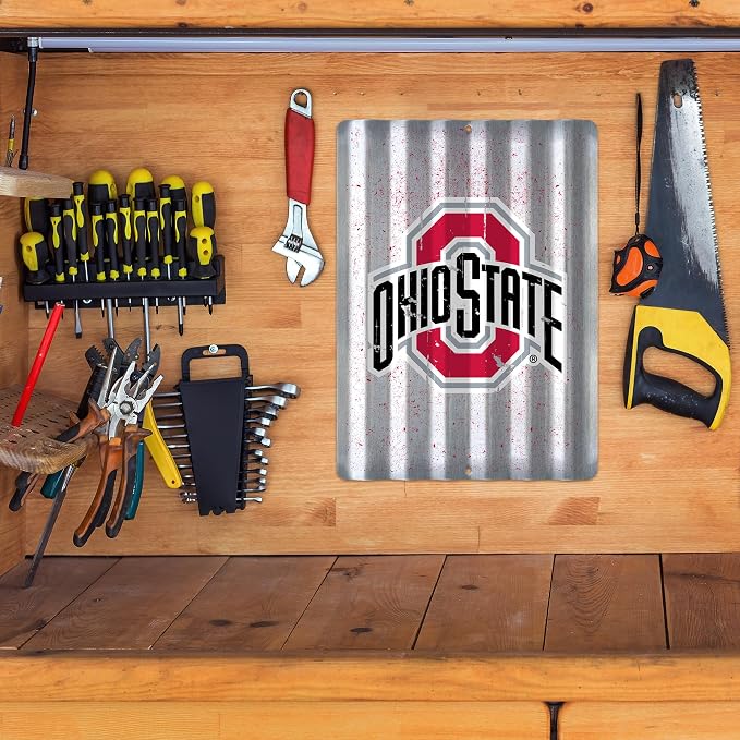 Rico Industries NCAA 12" X 16" Tin Metal Roof Sign