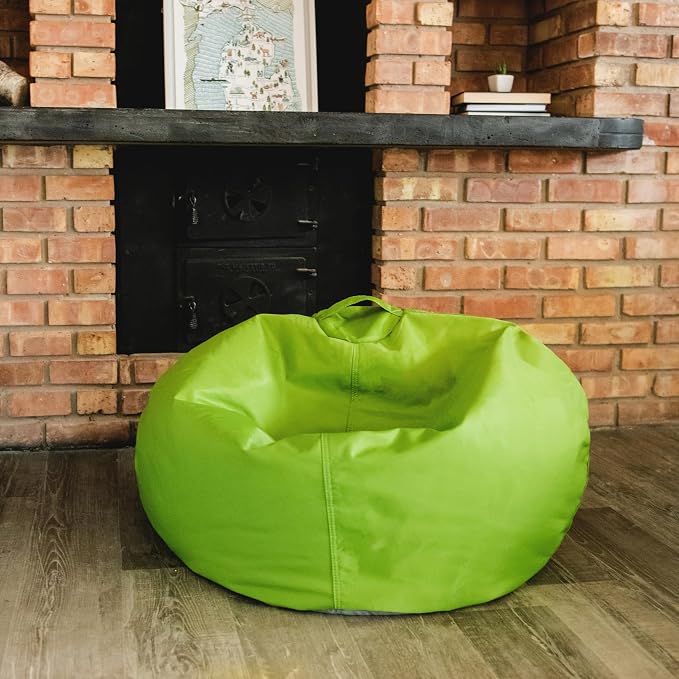 Big Joe Classic Bean Bag Chair for Kids Bedroom and Reading Nook, Easy-Clean Spicy Lime, Durable Nylon Polyester Blend, 2 feet Refillable | 2 feet, Smartmax Fabric, Polystyrene Bean Filled, Refillable, Nylon Polyester, Safe for Kids Ages 3+, Supports U...