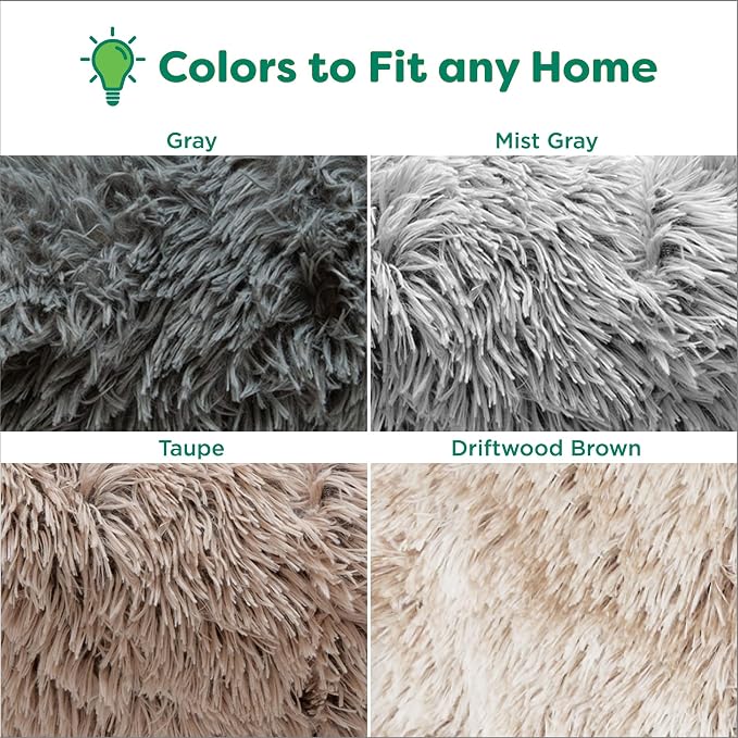 Furhaven Waterproof Throw Blanket for Dogs & Indoor Cats, Washable - Shaggy Plush Calming Long Faux Fur & Velvet Dog Blanket - Mist Gray, Large